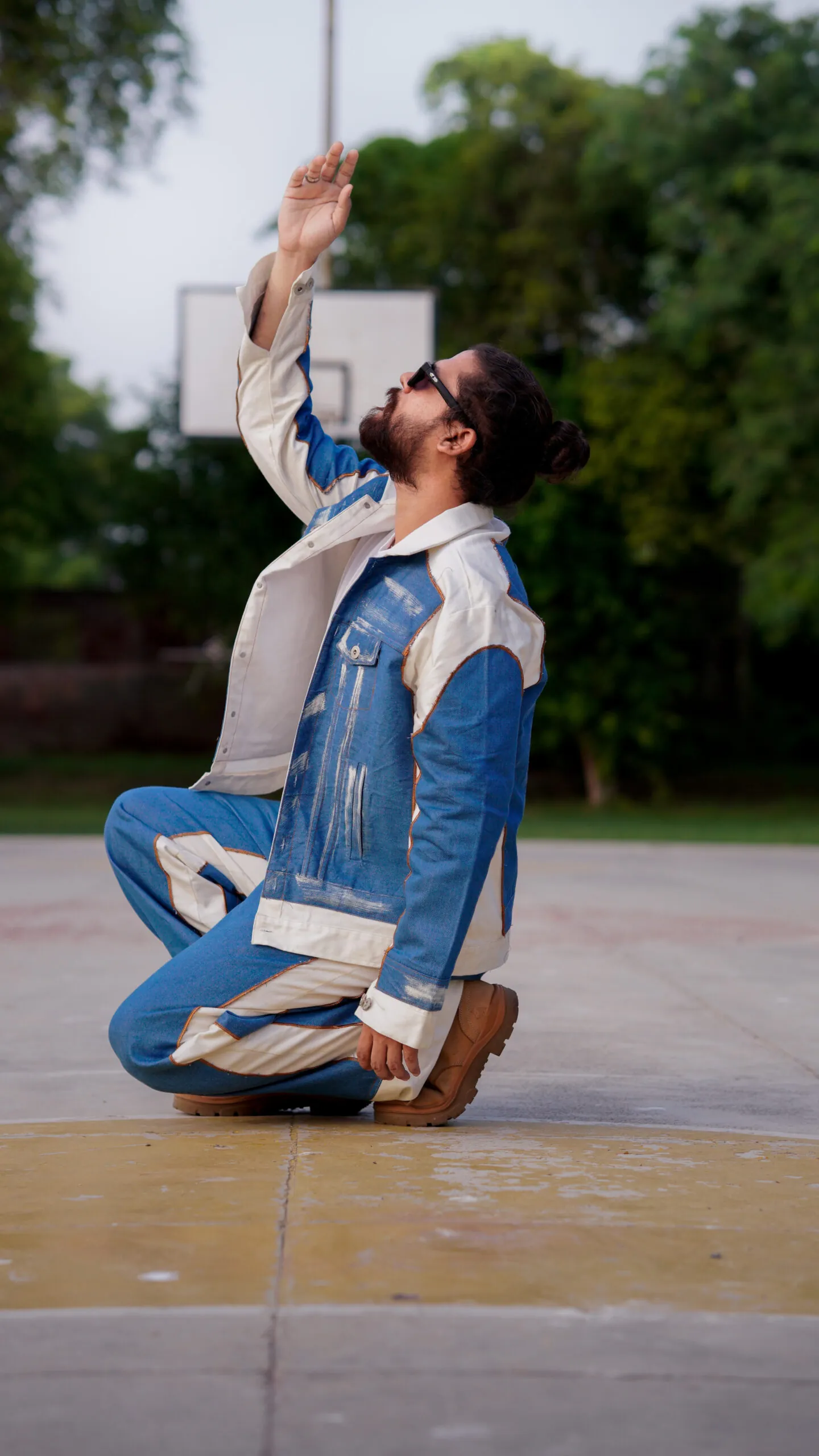 Blue & White Denim Jacket & Pant 2