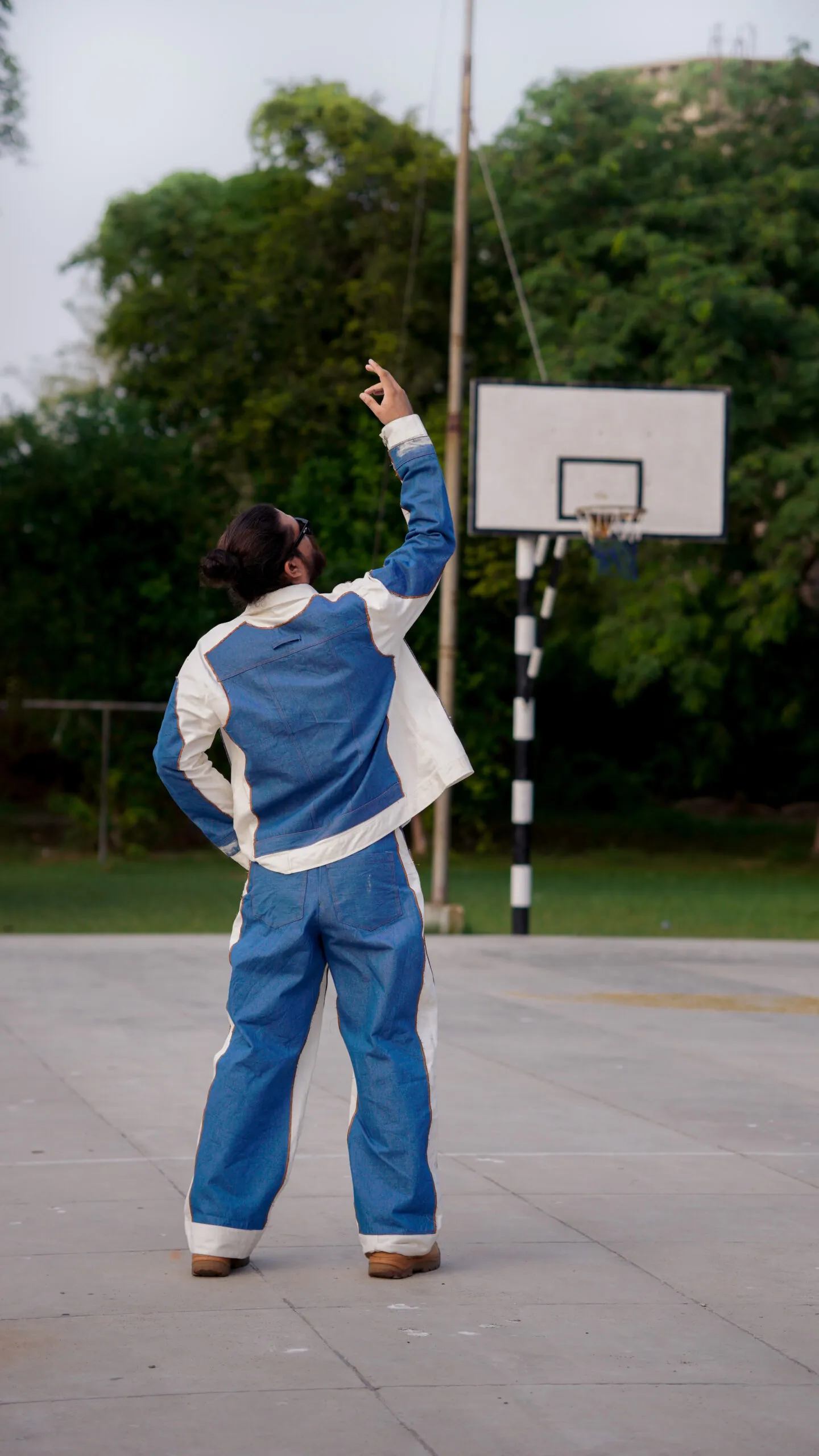 Blue & White Denim Jacket & Pant 4
