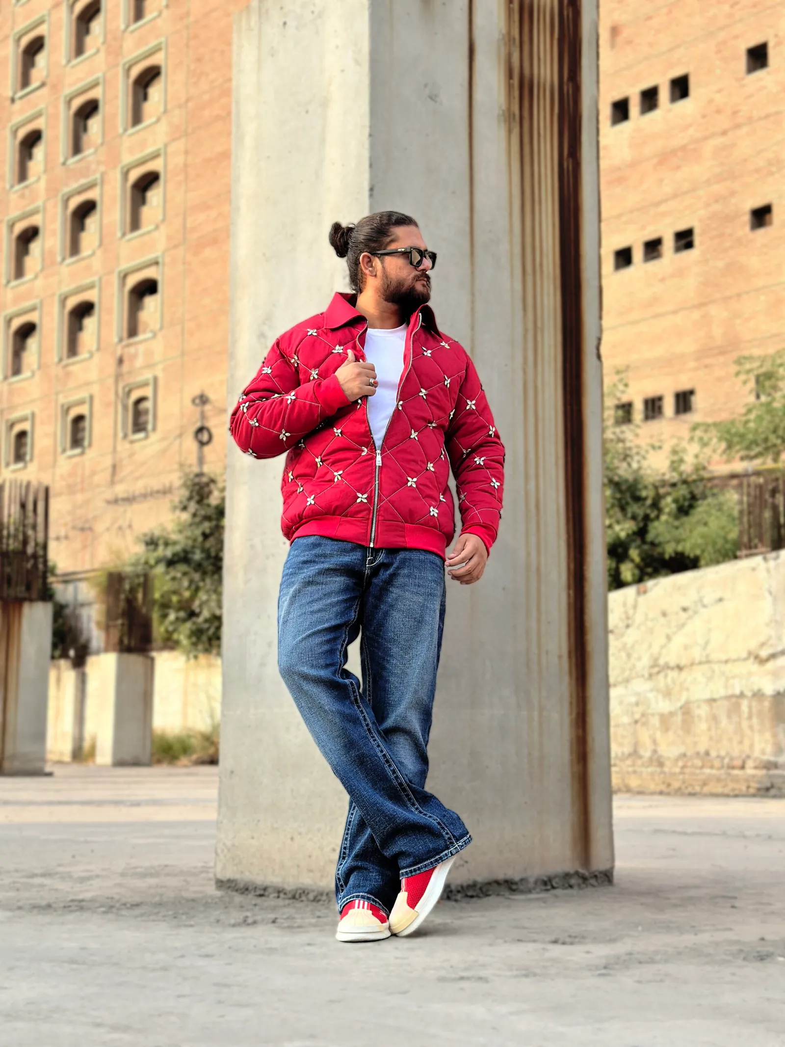 Diamond Quilted Crystal Bomber Jacket