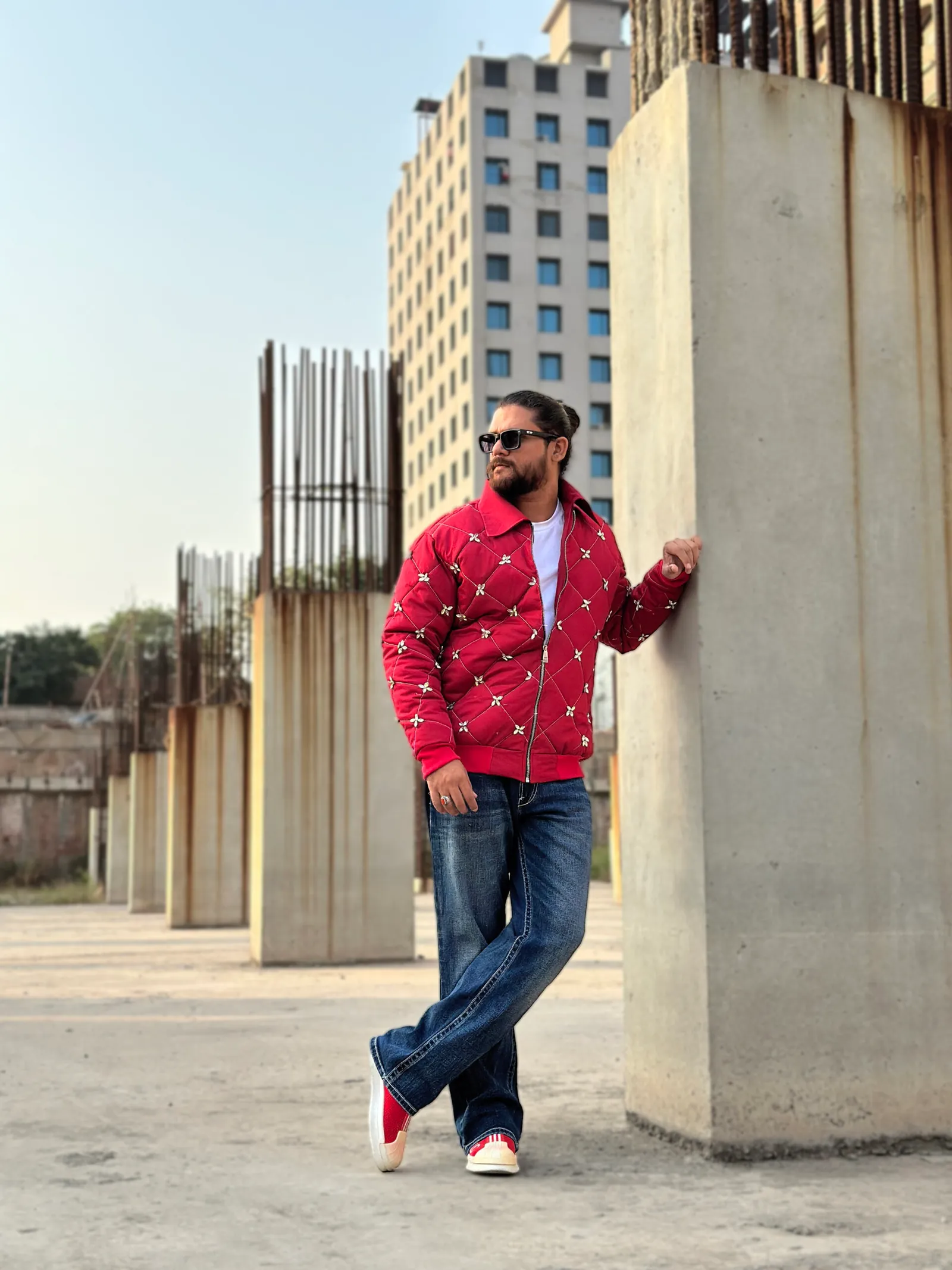 Diamond Quilted Crystal Bomber Jacket 3