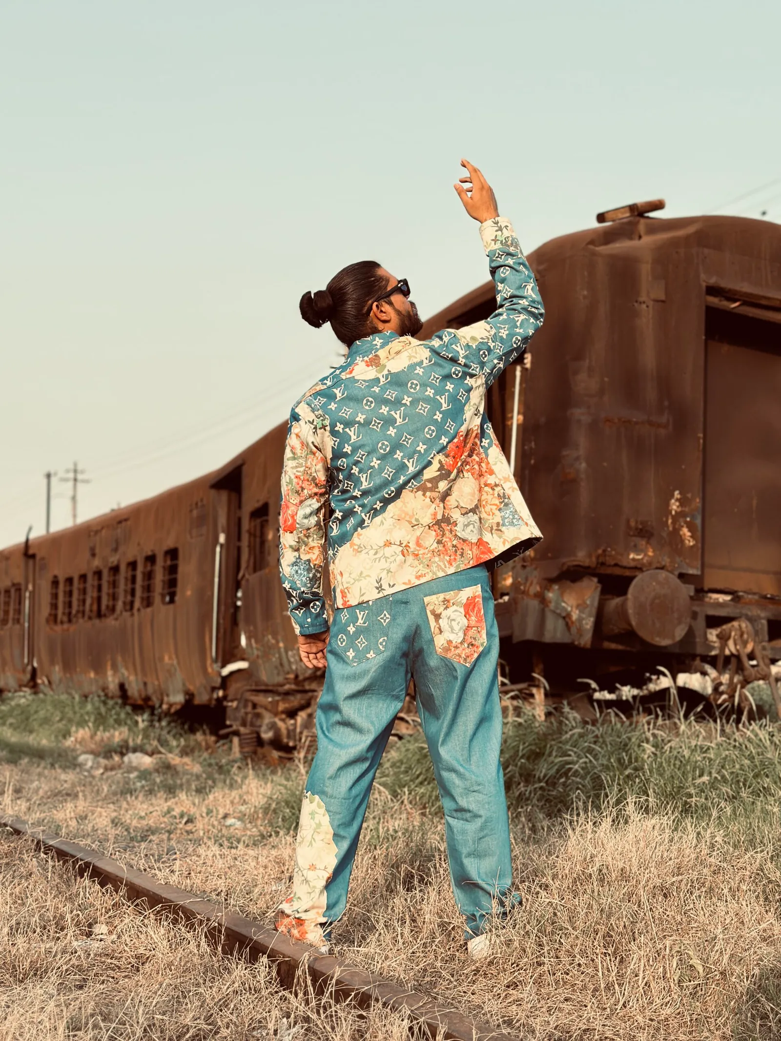 Floral Monogram Patchwork Denim Set 4