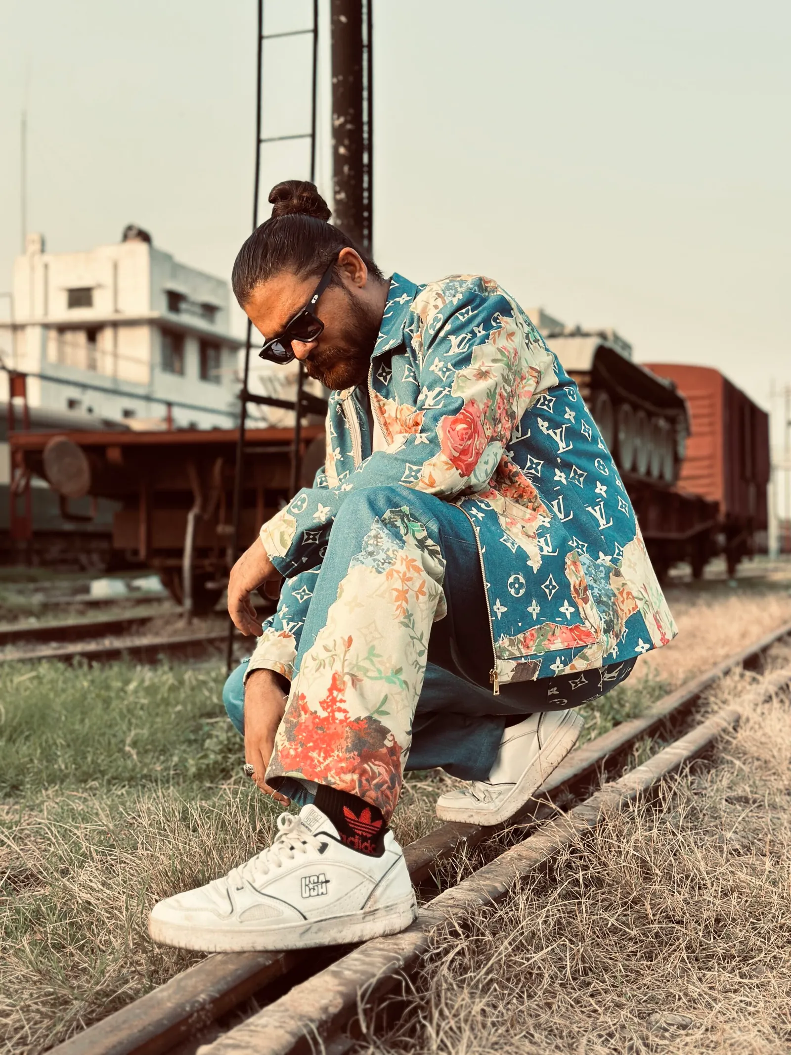 Floral Monogram Patchwork Denim Set 5