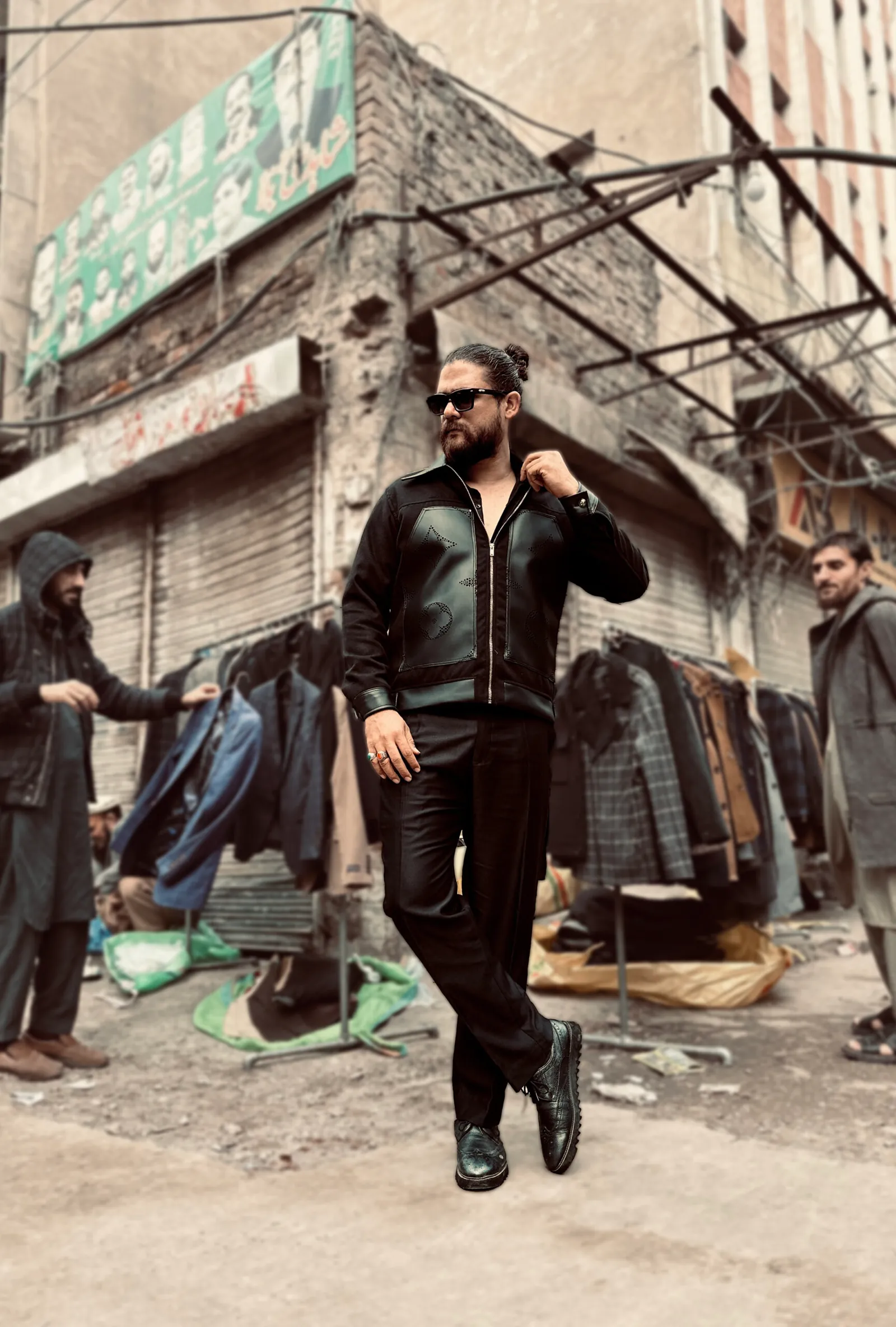 Mix Leather Black Jacket 2