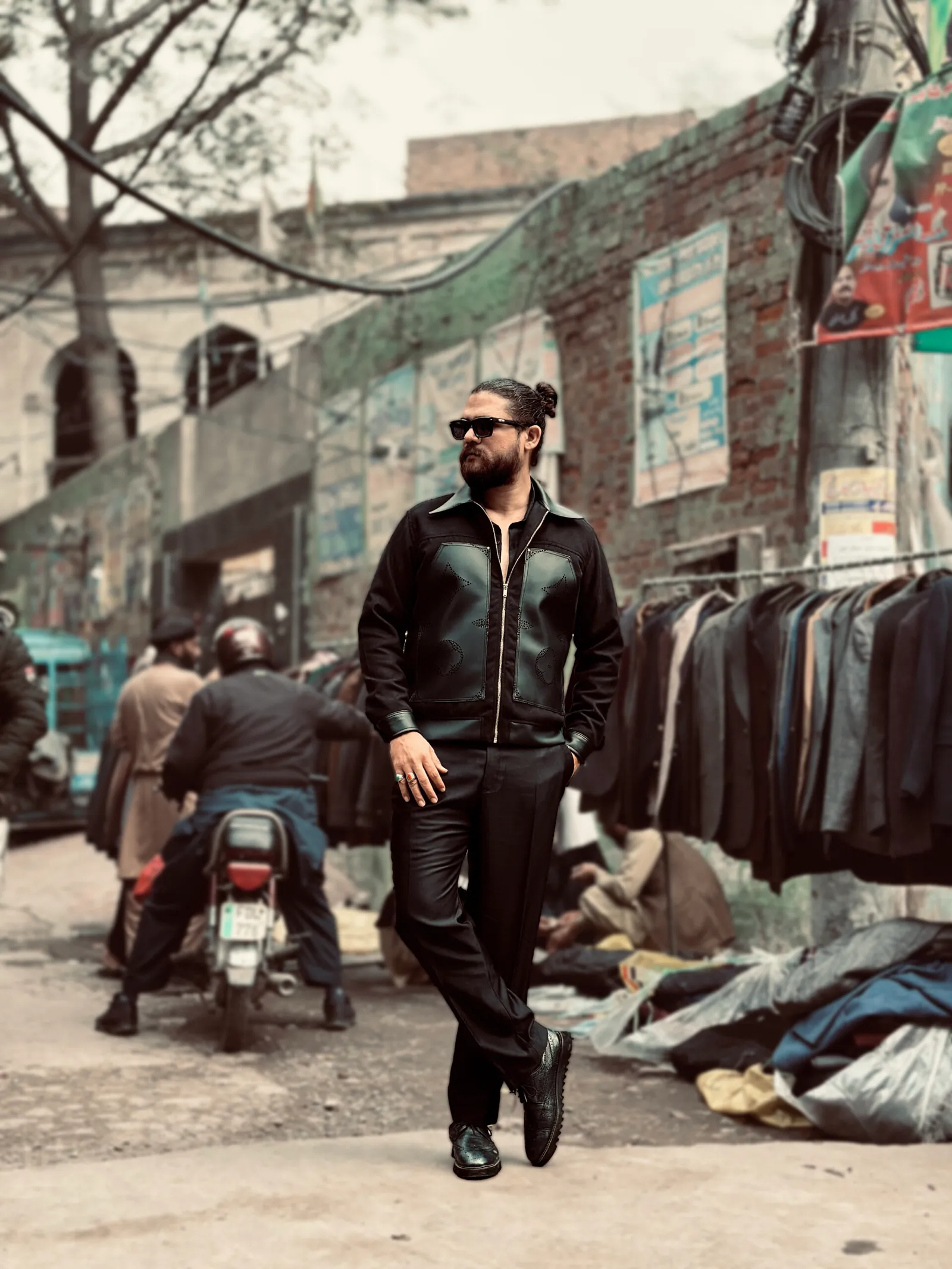 Mix Leather Black Jacket 3